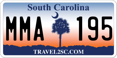 SC license plate MMA195