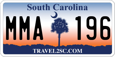 SC license plate MMA196