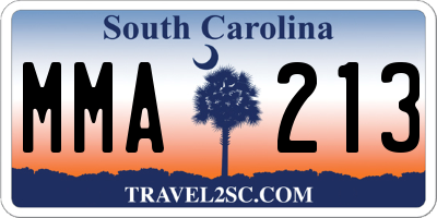 SC license plate MMA213
