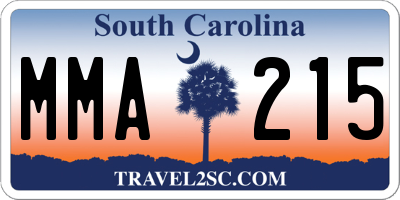 SC license plate MMA215