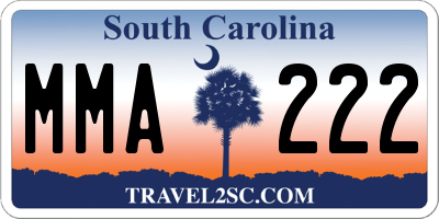 SC license plate MMA222