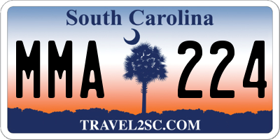 SC license plate MMA224