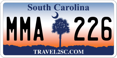 SC license plate MMA226