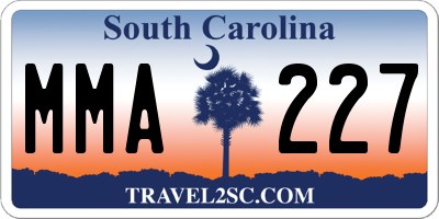 SC license plate MMA227