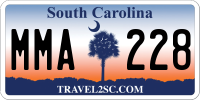 SC license plate MMA228