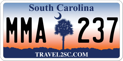SC license plate MMA237