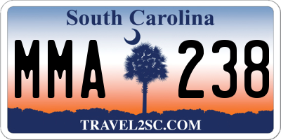 SC license plate MMA238