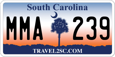 SC license plate MMA239