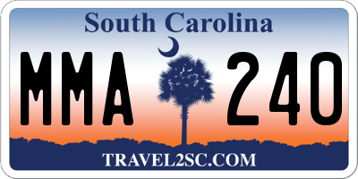 SC license plate MMA240