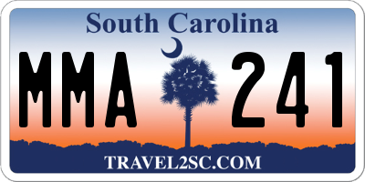 SC license plate MMA241