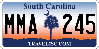 SC license plate MMA245