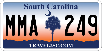 SC license plate MMA249