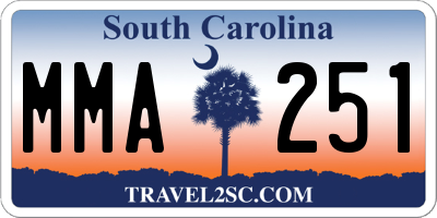 SC license plate MMA251