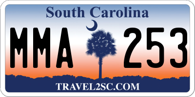 SC license plate MMA253
