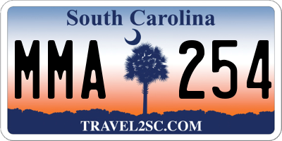 SC license plate MMA254