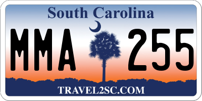 SC license plate MMA255