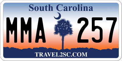 SC license plate MMA257