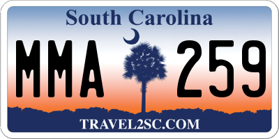 SC license plate MMA259