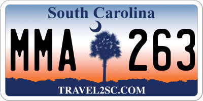 SC license plate MMA263