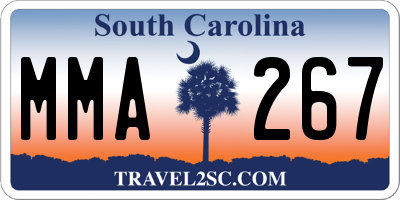 SC license plate MMA267