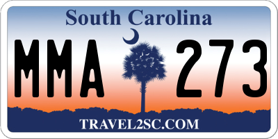 SC license plate MMA273