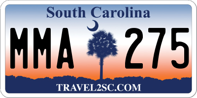 SC license plate MMA275