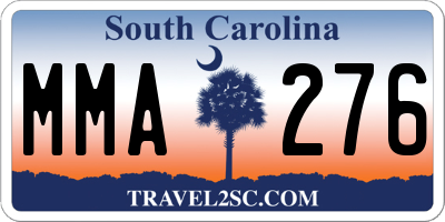 SC license plate MMA276