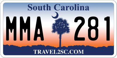 SC license plate MMA281