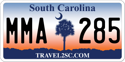 SC license plate MMA285