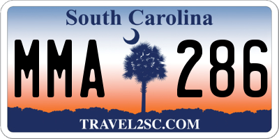 SC license plate MMA286