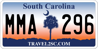 SC license plate MMA296