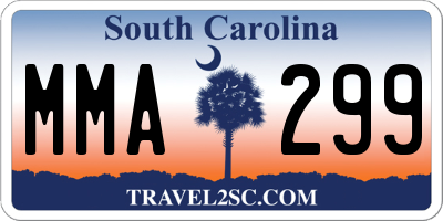 SC license plate MMA299