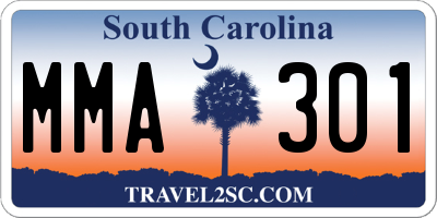 SC license plate MMA301