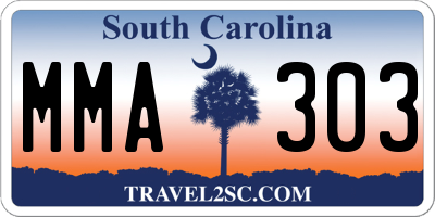 SC license plate MMA303