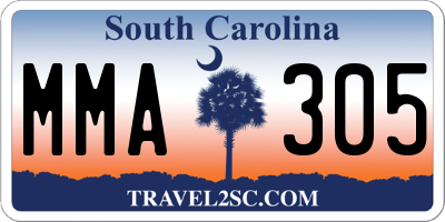 SC license plate MMA305