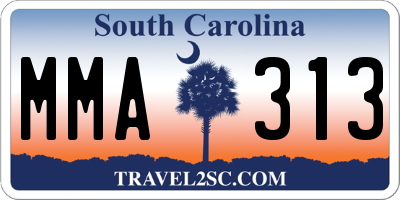 SC license plate MMA313