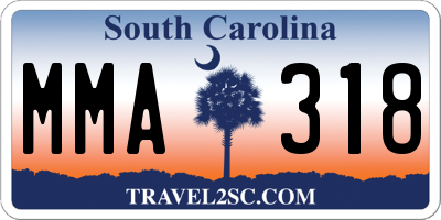 SC license plate MMA318