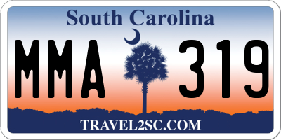 SC license plate MMA319