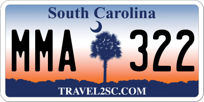SC license plate MMA322