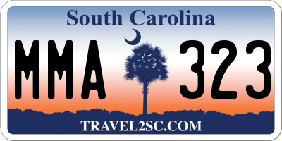 SC license plate MMA323
