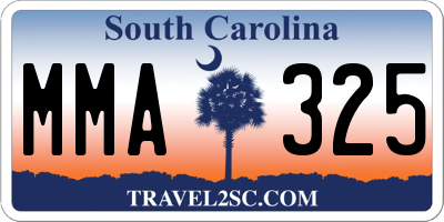 SC license plate MMA325