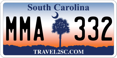 SC license plate MMA332