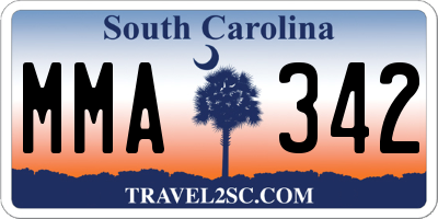 SC license plate MMA342
