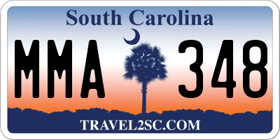 SC license plate MMA348
