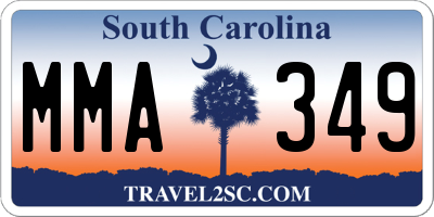 SC license plate MMA349
