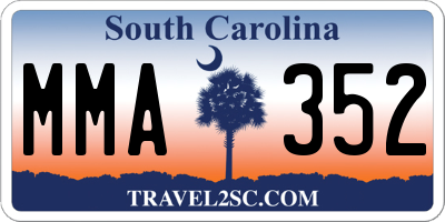 SC license plate MMA352