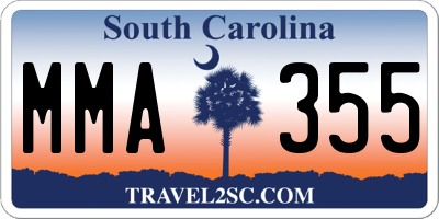 SC license plate MMA355