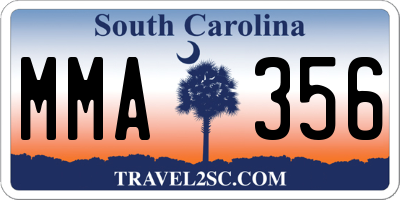 SC license plate MMA356