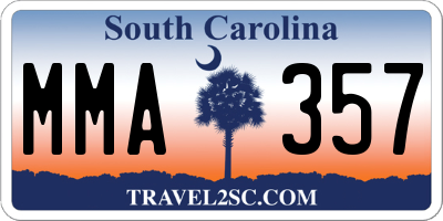SC license plate MMA357