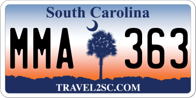 SC license plate MMA363